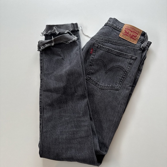 Levi's 501 Black/Grey Denim Jeans size 26 - Picture 1 of 3